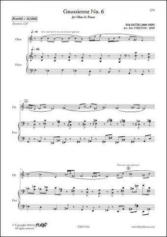 Gnossienne No. 6 - E. SATIE - <font color=#666666>Oboe & Piano</font>