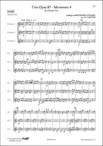 Trio Opus 87 - Mvt 4 - L.V BEETHOVEN - <font color=#666666>Clarinet Trio</font>