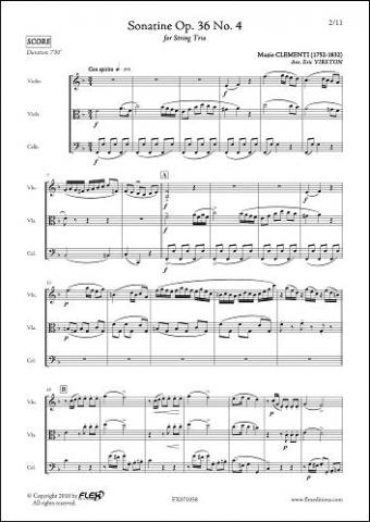 Sonatine Opus 36 No. 4 - M. CLEMENTI - <font color=#666666>String Trio</font>