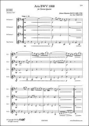 Aria BWV 1068 - J. S. BACH - <font color=#666666>Clarinet Quartet</font>