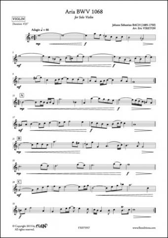 Aria BWV 1068 - J. S. BACH - <font color=#666666>Violon Solo</font>