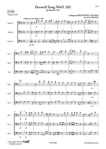 Farewell Song WoO. 102 - L. V. BEETHOVEN - <font color=#666666>Bassoon Trio</font>