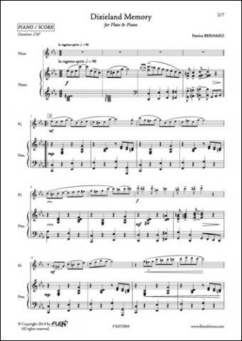 Dixieland Memory - P. BERNARD - <font color=#666666>Flute and Piano</font>