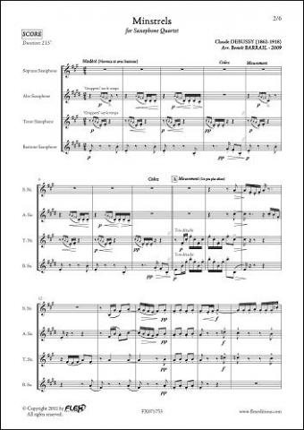 Minstrels - C. DEBUSSY - <font color=#666666>Saxophone Quartet</font>