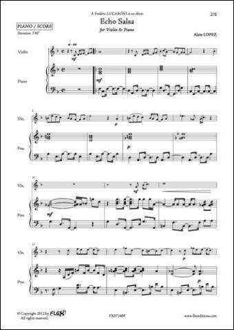 Echo Salsa - A. LOPEZ - <font color=#666666>Violin and Piano</font>