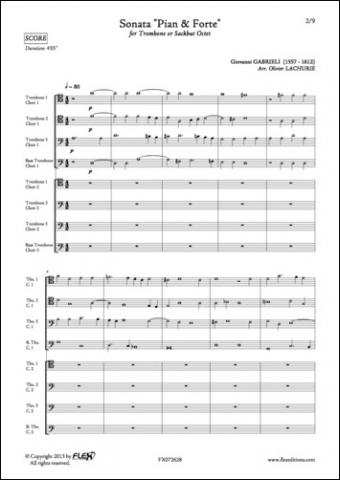 Sonata Pian & Forte - G. GABRIELI - <font color=#666666>Trombone Octet</font>