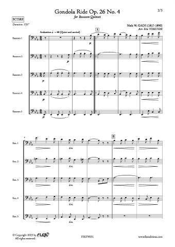 Gondola Ride Op. 26 No. 4 - N. GADE - <font color=#666666>Bassoon Quintet</font>