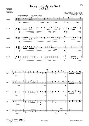 Hiking Song Op. 26 No. 1 - N. GADE - <font color=#666666>Cello Quintet</font>