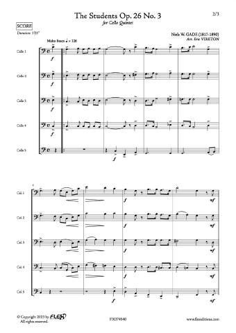 The Students Op. 26 No. 3 - N. GADE - <font color=#666666>Cello Quintet</font>