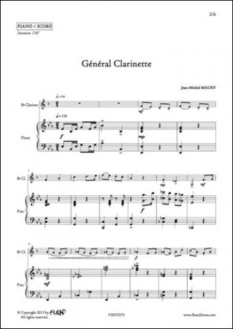 Général Clarinette - J. M. MAURY - <font color=#666666>Clarinet and Piano</font>