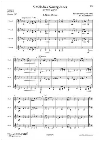 5 Mélodies - E. GRIEG - <font color=#666666>Horn Quartet</font>