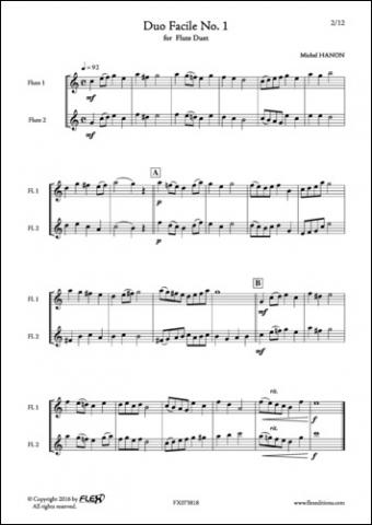 11 Easy Duets - M. HANON - <font color=#666666>Flute Duet</font>