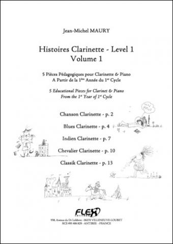 Histoires Clarinette - Level 1 - Volume 1 - J.-M. MAURY - <font color=#666666>Clarinet and Piano</font>