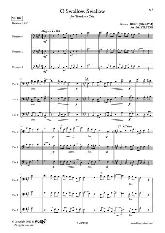 O Swallow, Swallow - G. HOLST - <font color=#666666>Trombone Trio</font>