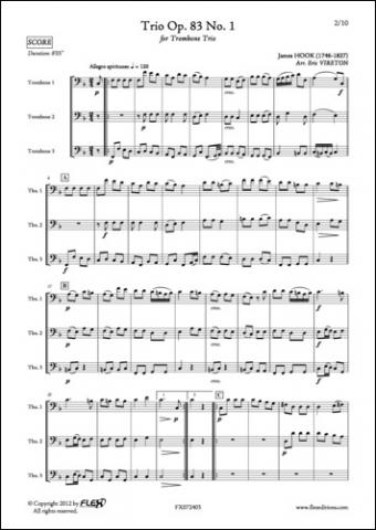 Trio Opus 83 No. 1 - J. HOOK - <font color=#666666>Trombone Trio</font>
