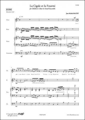 La Cigale et la Fourmi - J.-M. MAURY - <font color=#666666>Children's Choir and Small Ensemble</font>