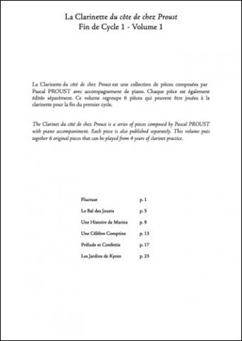 The Clarinet du côté de chez Proust - Level 3 - Volume 1 - P. PROUST - <font color=#666666>Clarinet and Piano</font>