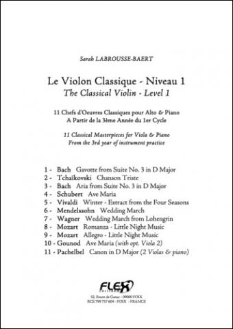 The Classical Viola - Level 1 - S. LABROUSSE-BAERT - <font color=#666666>Viola and Piano</font>