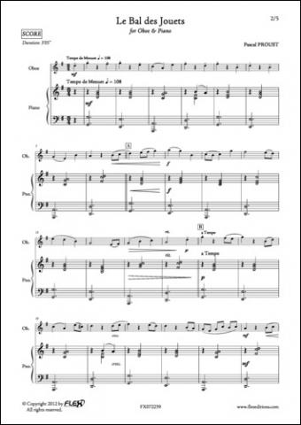 Le Bal des Jouets - P. PROUST - <font color=#666666>Oboe and Piano</font>