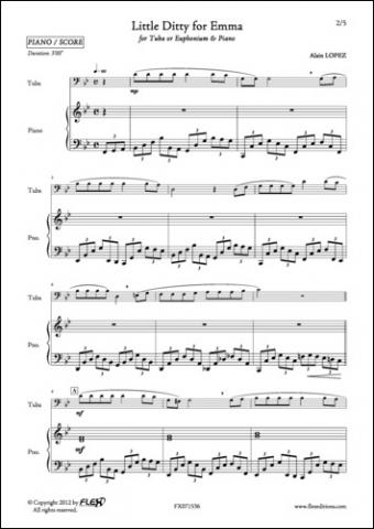 Little Ditty for Emma - A. LOPEZ - <font color=#666666>Euphonium and Piano</font>