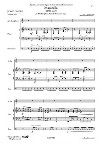 Macarella - J.-M. MAURY - <font color=#666666>Alto Saxophone and Piano</font>