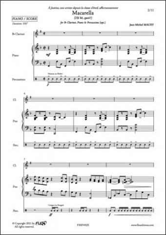 Macarella - J.-M. MAURY - <font color=#666666>Clarinet and Piano</font>