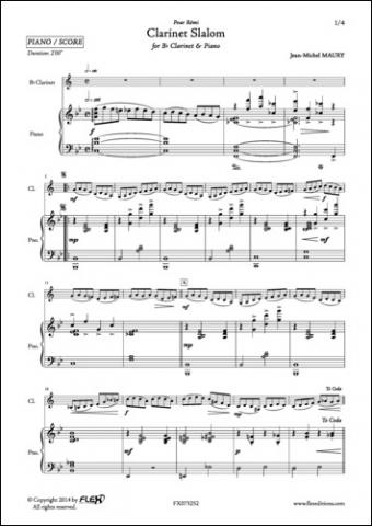 Clarinet Slalom - J.-M. MAURY - <font color=#666666>Clarinet and Piano</font>