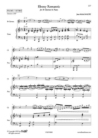 Ebony Romantic - J.-M. MAURY - <font color=#666666>Clarinet and Piano</font>