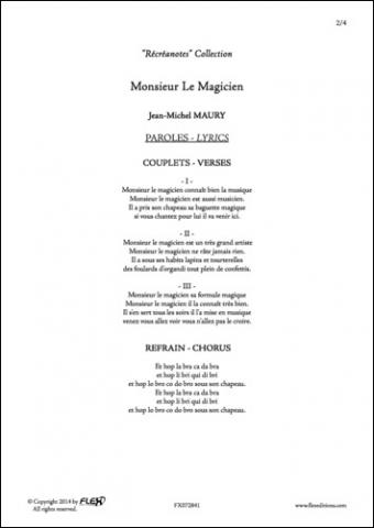 Monsieur le Magicien - J.-M. MAURY - <font color=#666666>Children's Choir and Piano</font>