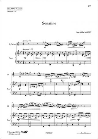 Sonatine - J.-M. MAURY - <font color=#666666>Clarinet and Piano</font>