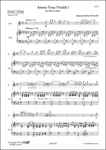 Aimez-Vous Vivaldi ? - A. VIVALDI - J. NAULAIS - <font color=#666666>Flute and Piano</font>