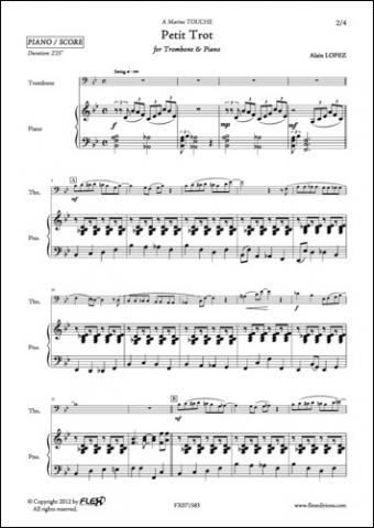 Petit Trot - A. LOPEZ - <font color=#666666>Trombone and Piano</font>