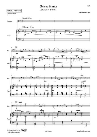 Sweet Home - P. PROUST - <font color=#666666>Bassoon and Piano</font>