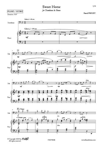 Sweet Home - P. PROUST - <font color=#666666>Trombone and Piano</font>