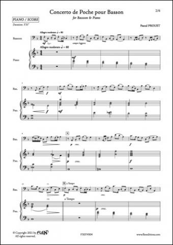 Concerto de Poche pour Basson - P. PROUST - <font color=#666666>Bassoon and Piano</font>