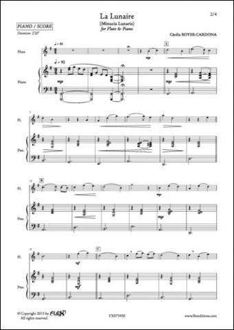 La Lunaire - C. ROYER-CARDONA - <font color=#666666>Flute and Piano</font>