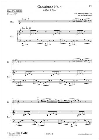 Gnossienne No. 4 - E. SATIE - <font color=#666666>Flute & Piano</font>