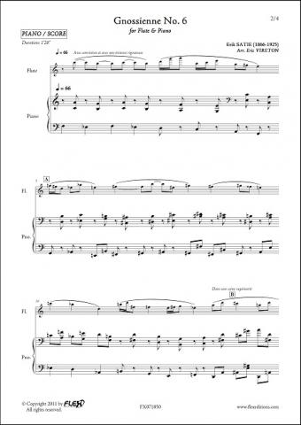 Gnossienne No. 6 - E. SATIE - <font color=#666666>Flute & Piano</font>