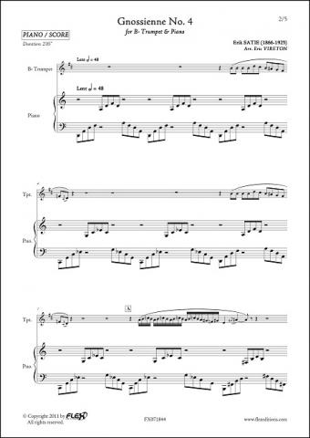 Gnossienne No. 4 - E. SATIE - <font color=#666666>Trumpet & Piano</font>