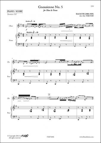 Gnossienne No. 5 - E. SATIE - <font color=#666666>Oboe & Piano</font>