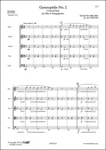 Gymnopedie No. 2 - E. SATIE - <font color=#666666>Oboe and String Quartet</font>