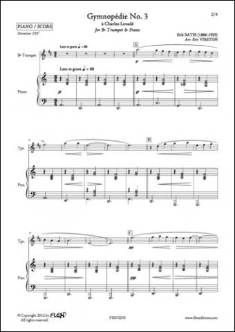 Gymnopédie No. 3 - E. SATIE - <font color=#666666>Trumpet and Piano</font>