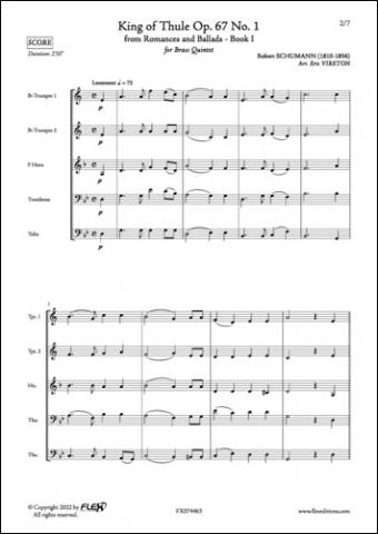King of Thule Op. 67 No. 1 - R. SCHUMANN - <font color=#666666>Brass Quintet</font>