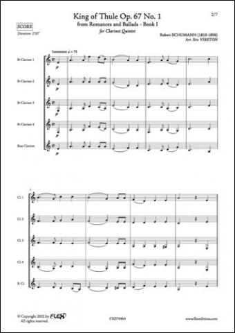 King of Thule Op. 67 No. 1 - R. SCHUMANN - <font color=#666666>Clarinet Quintet</font>