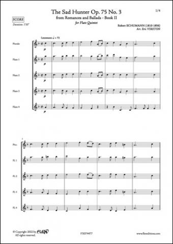 The Sad Hunter Op. 75 No. 3 - R. SCHUMANN - <font color=#666666>Flute Quintet</font>