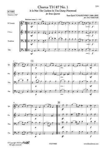 Chorus TH 87 No. 1 - P. I. TCHAIKOVSKY - <font color=#666666>Brass Quartet</font>