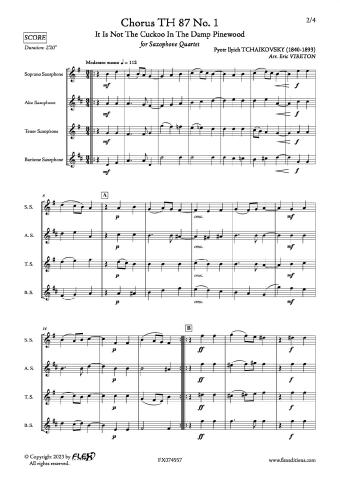 Chorus TH 87 No. 1 - P. I. TCHAIKOVSKY - <font color=#666666>Saxophone Quartet</font>