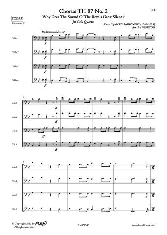Chorus TH 87 No. 2 - P. I. TCHAIKOVSKY - <font color=#666666>Cello Quartet</font>