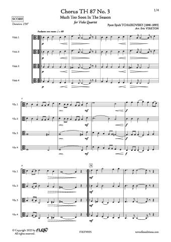 Chorus TH 87 No. 3 - P. I. TCHAIKOVSKY - <font color=#666666>Viola Quartet</font>