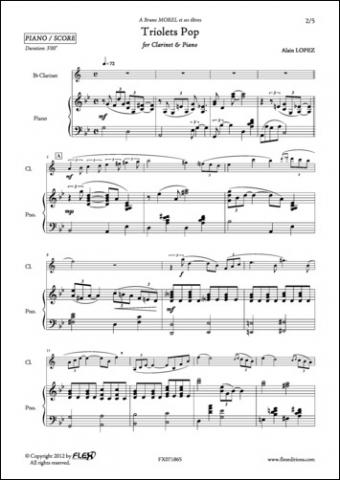 Triolets Pop - A. LOPEZ - <font color=#666666>Clarinet and Piano</font>